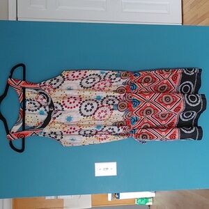 Guru Abstract Print Sleeveless Dress with Pockets Size XL